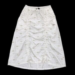 Nike Skirt Women Medium White Taupe Maxi Naomi Osaka High-Waisted Woven NWT